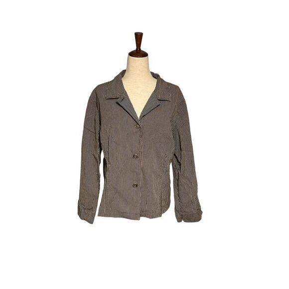 Chico's Pinstripe Stretchy Jacket - Picture 2 of 11